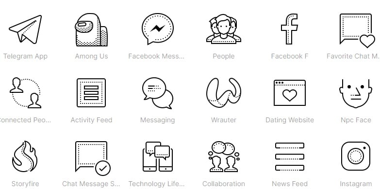 Dotty social media icons