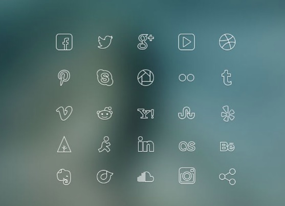 Ultra-thin social media icons