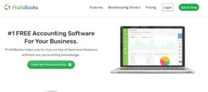 A screenshot of profitbooks website - cloud accounting software