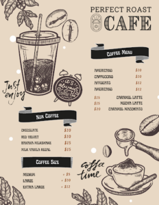 Best 15 coffee shop menu ideas