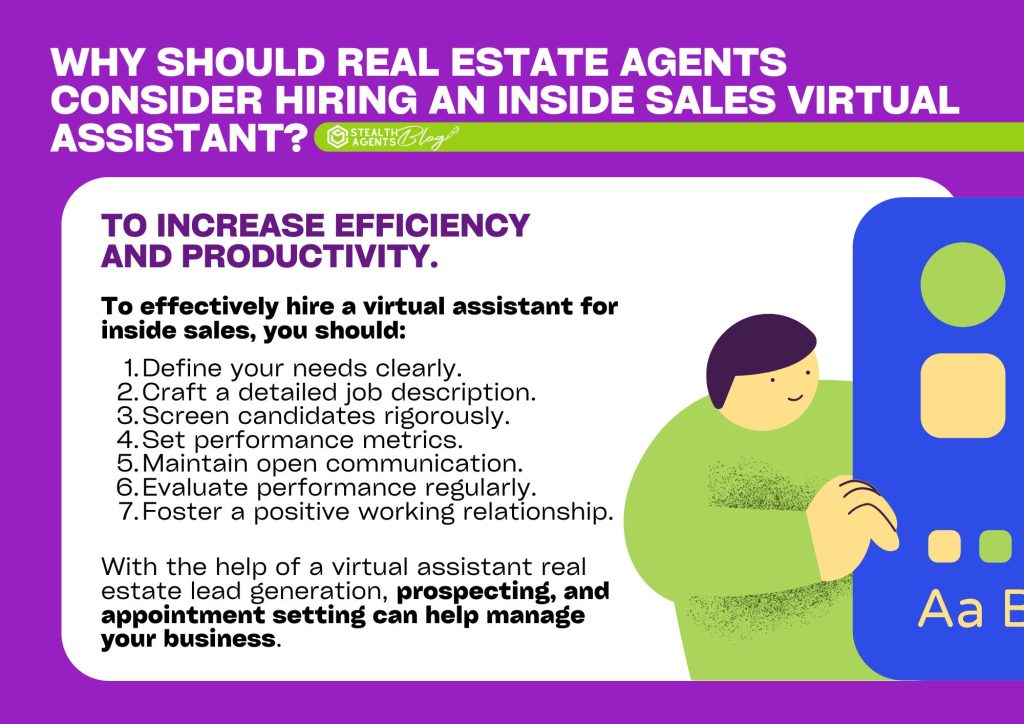 Why should real estate agents consider hiring an inside sales virtual assistant?