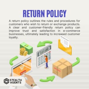 Return Policy A return policy outlines the rules and procedures for customers who wish to return or exchange products. A clear and customer-friendly return policy can improve trust and satisfaction in e-commerce businesses, ultimately leading to increased customer loyalty.