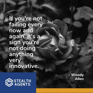 "If you're not failing every now and again, it's a sign you're not doing anything very innovative." - Woody Allen