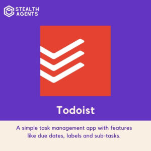 Todoist: A simple task management app with features like due dates, labels and sub-tasks.