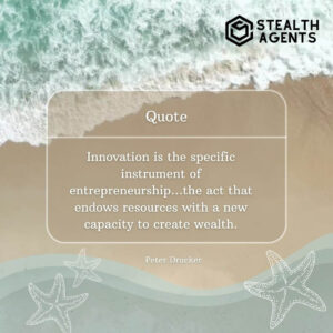 "Innovation is the specific instrument of entrepreneurship...the act that endows resources with a new capacity to create wealth." - Peter Drucker