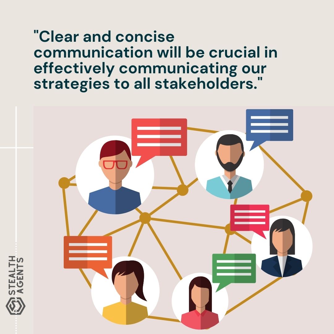 "Clear and concise communication will be crucial in effectively communicating our strategies to all stakeholders."