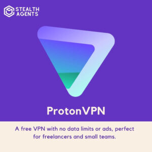 ProtonVPN: A free VPN with no data limits or ads, perfect for freelancers and small teams.