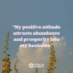 "My positive attitude attracts abundance and prosperity into my business."