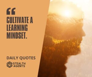 "Cultivate a Learning Mindset."