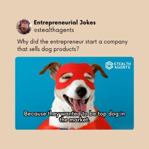Why did the entrepreneur start a company that sells dog products? Because they wanted to be top dog in the market.