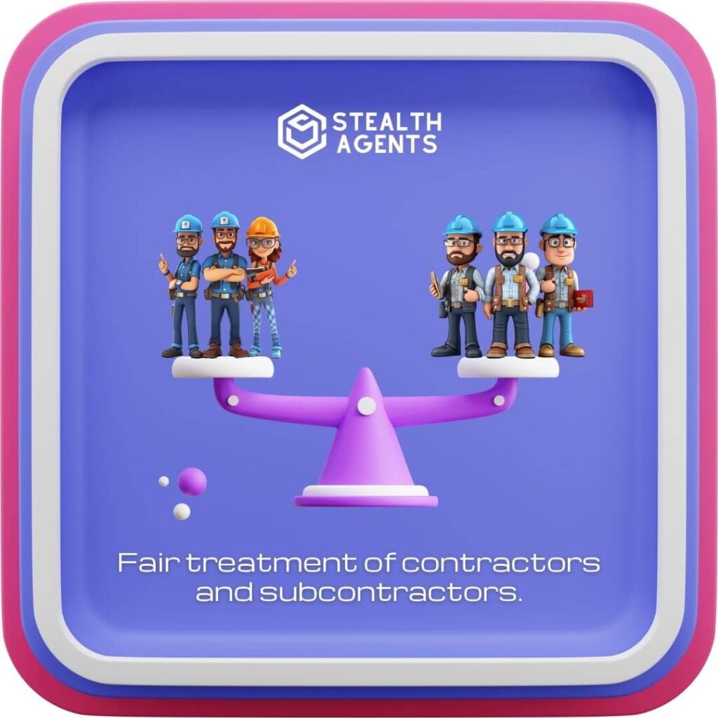 Fair treatment of contractors and subcontractors.