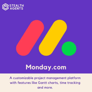 Monday.com: A customizable project management platform with features like Gantt charts, time tracking and more.