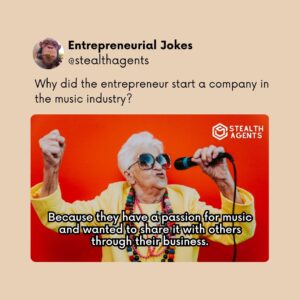 Why did the entrepreneur start a company in the music industry? Because they have a passion for music and wanted to share it with others through their business.