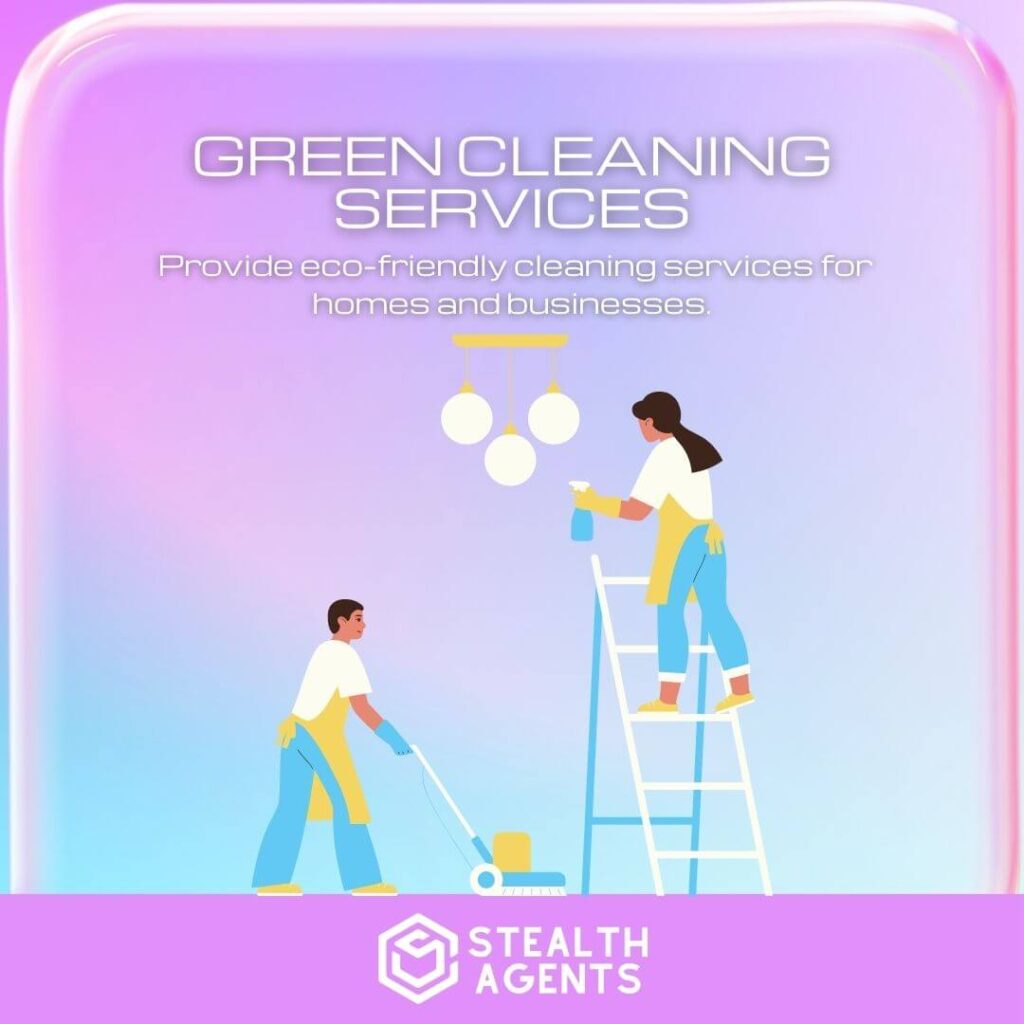 Green Cleaning Services: Provide eco-friendly cleaning services for homes and businesses.