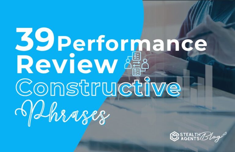 39 Performance Review Constructive Phrases