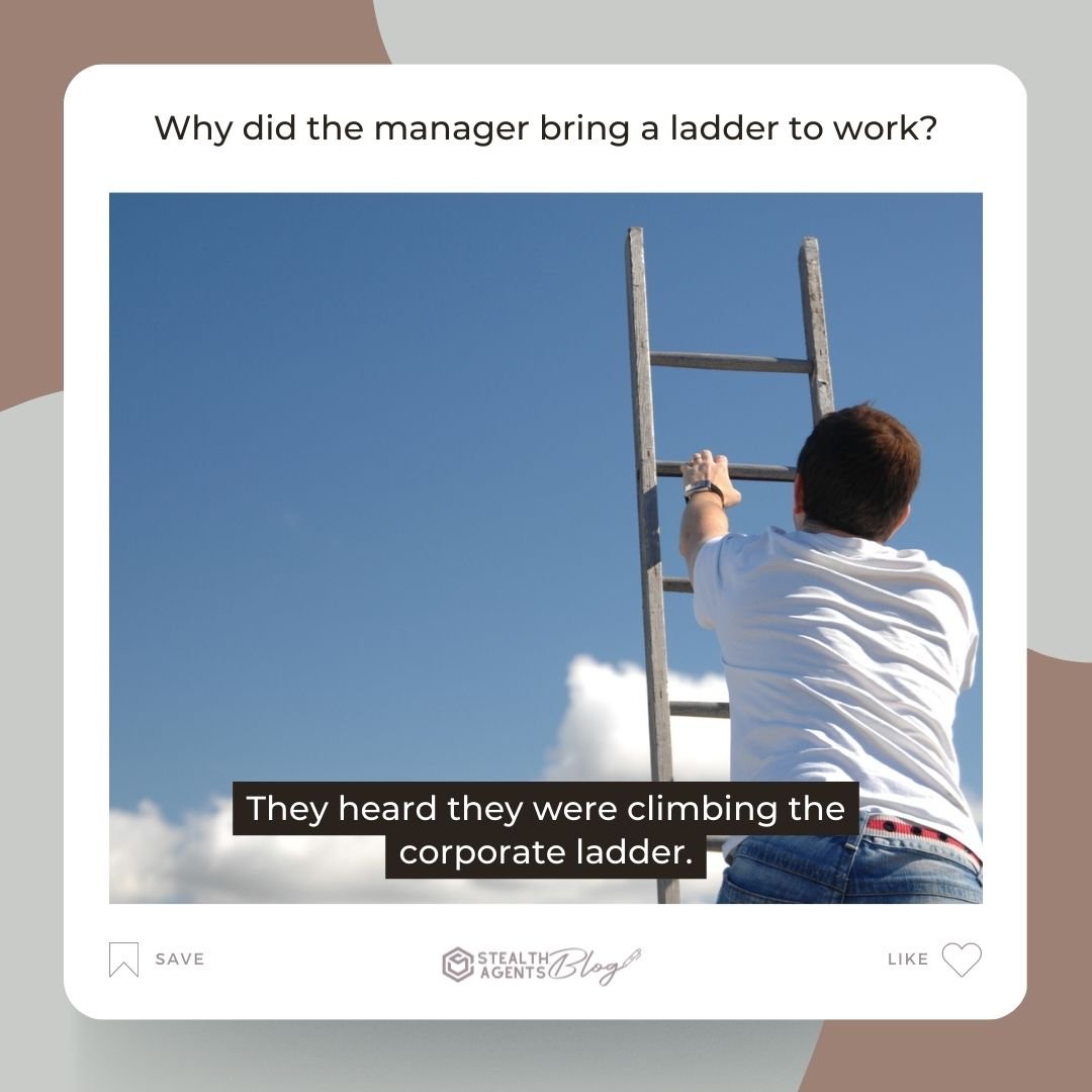 Why did the manager bring a ladder to work? They heard they were climbing the corporate ladder.