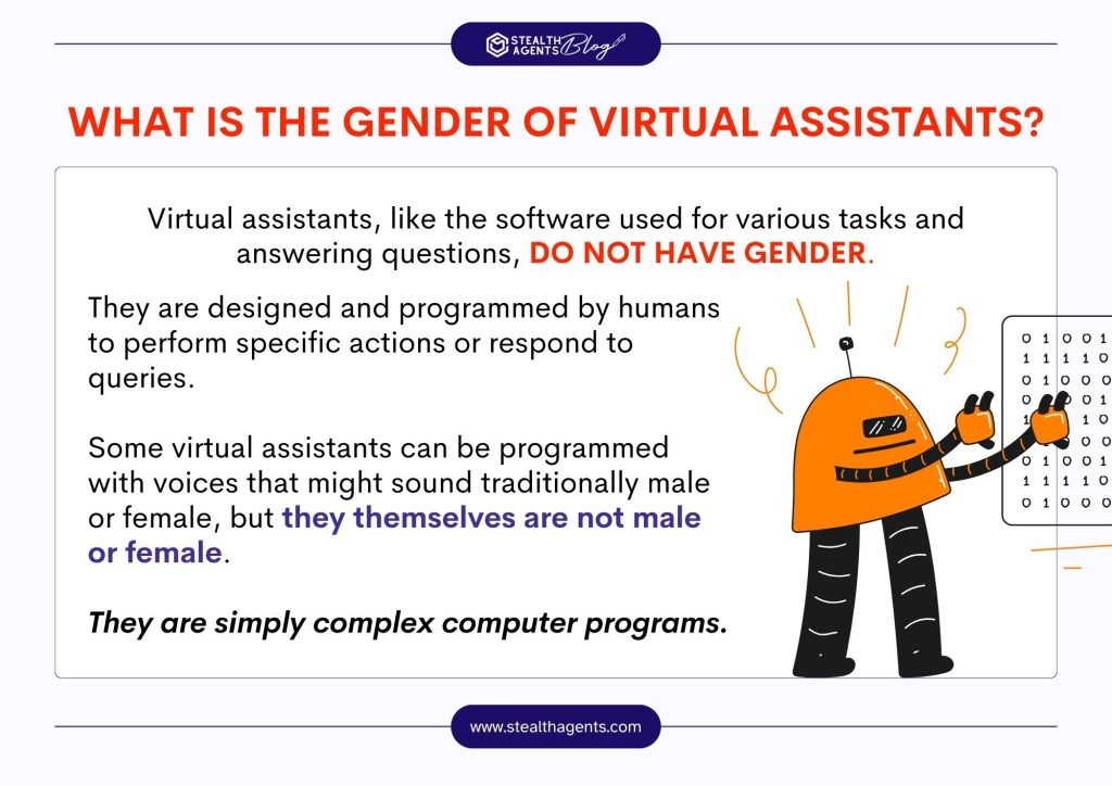 What is the gender of virtual assistants?