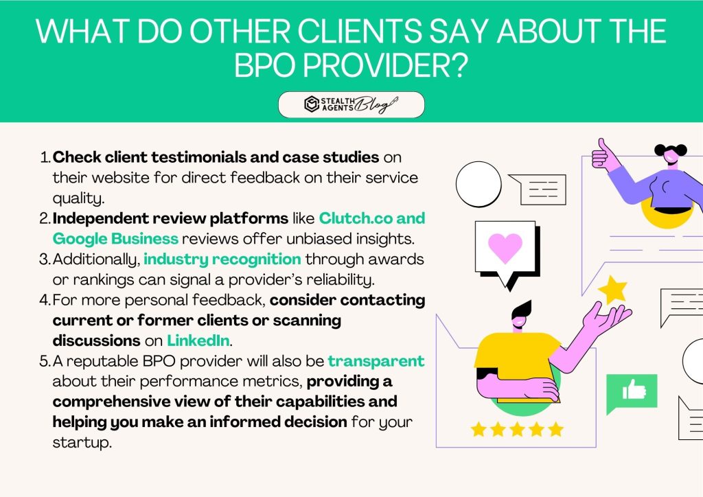 What do other clients say about the BPO provider?