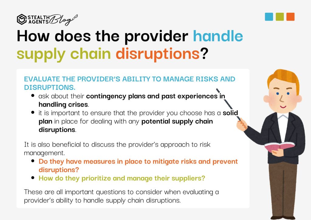 How does the provider handle supply chain disruptions?