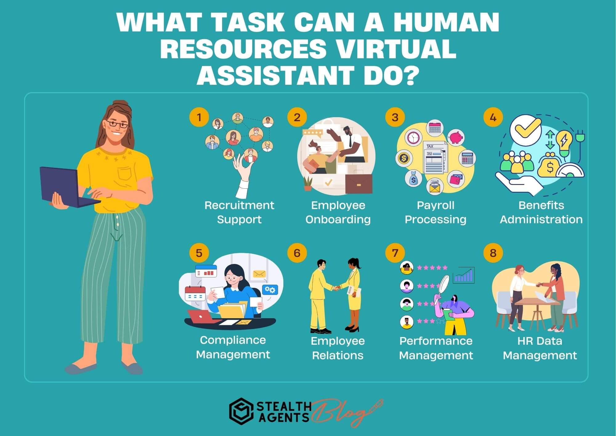 What tasks can a Human Resources Virtual Assistant perform?