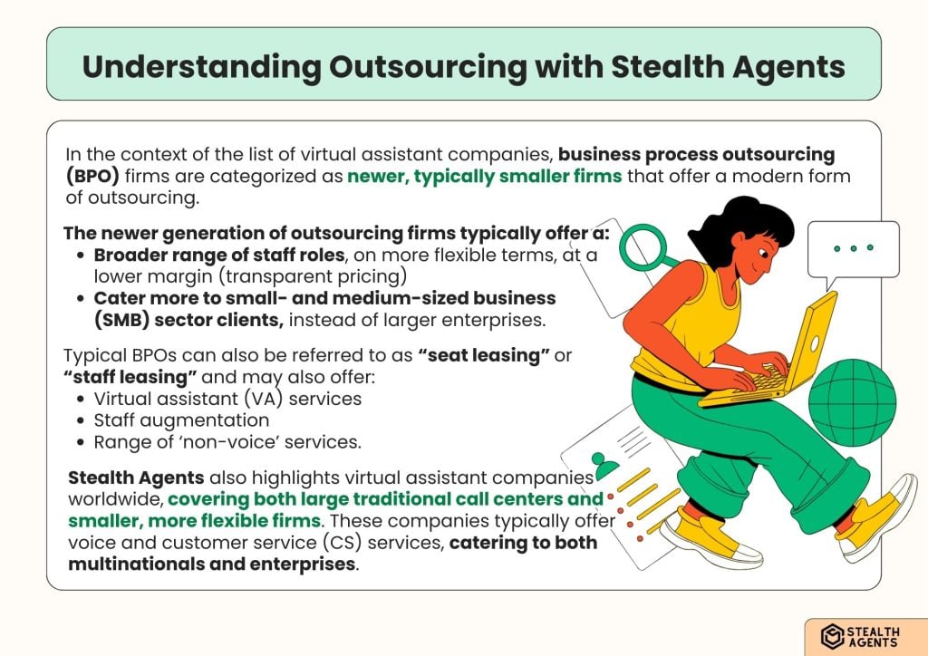 Understanding Outsourcing with Stealth Agents