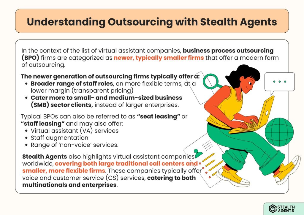 Understanding Outsourcing with Stealth Agents