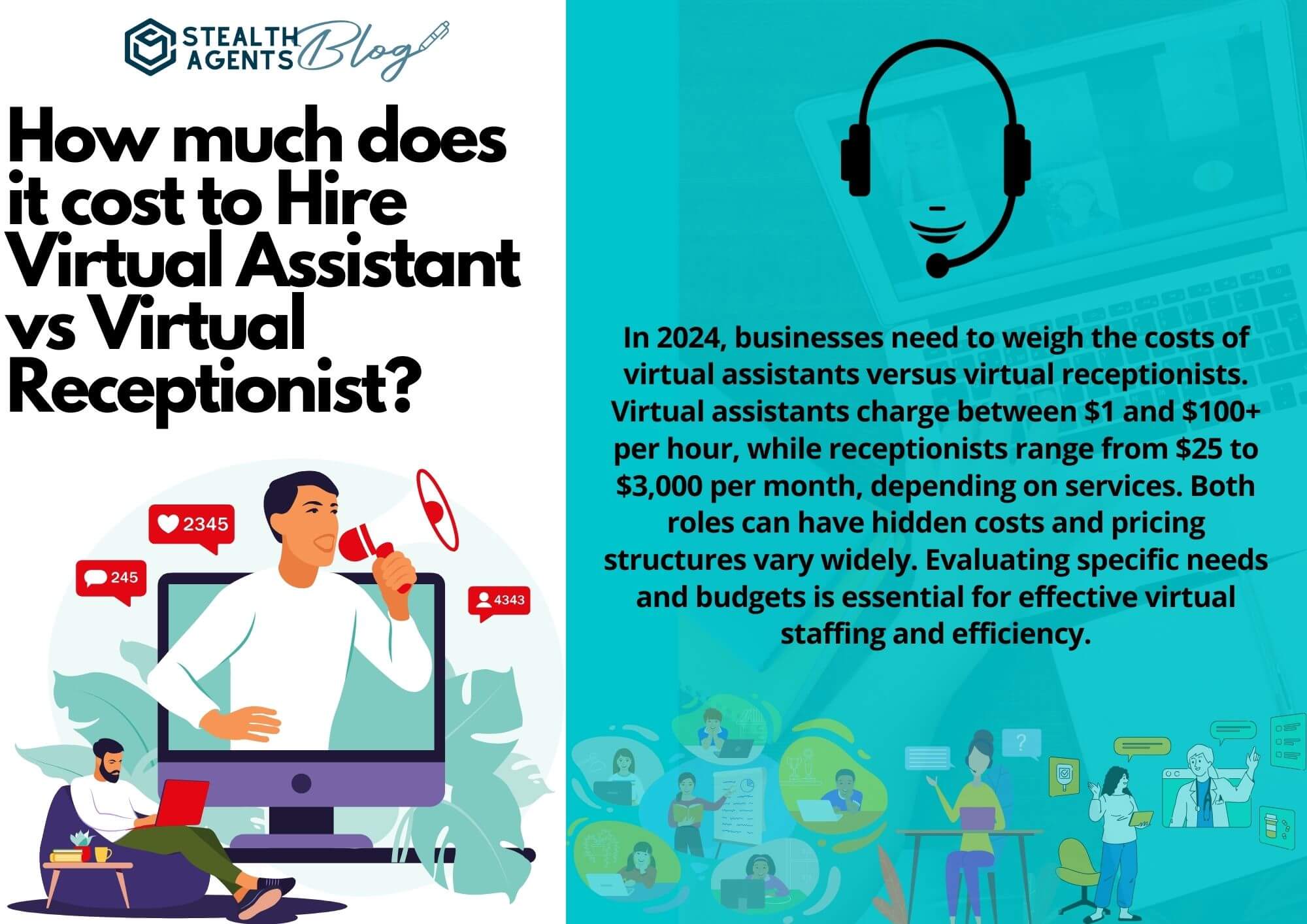 How much does it cost to Hire Virtual Assistant vs Virtual Receptionist?