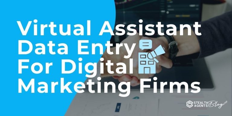 Virtual Assistant Data Entry For Digital Marketing Firms