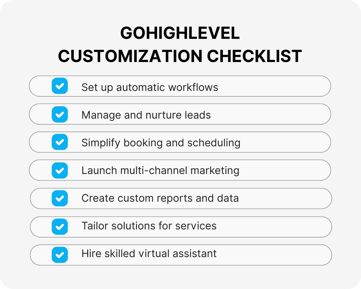highlevel CRM customization VA