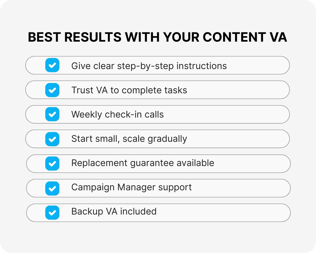 content creation virtual assistant services